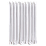 Washed Linen Ruffled Shower Curtain, White