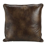Brown Faux Leather Pillow