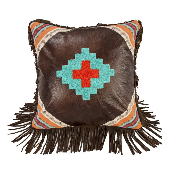 Serape Faux Leather Pillow