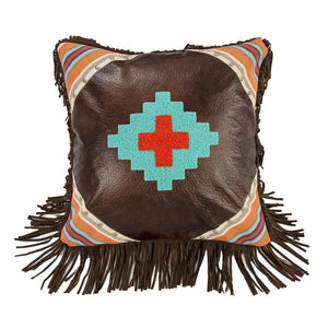 Serape Faux Leather Pillow
