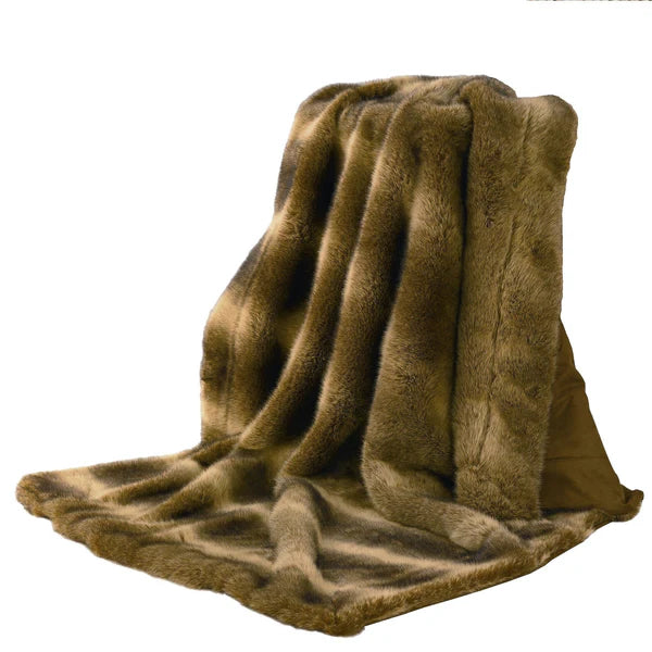 Oversize Faux Fur Wolf Throw