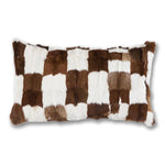 Checkered Goat Hide Lumbar Pillow