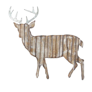 Wood & Metal Deer Cut Out Wall Hanging