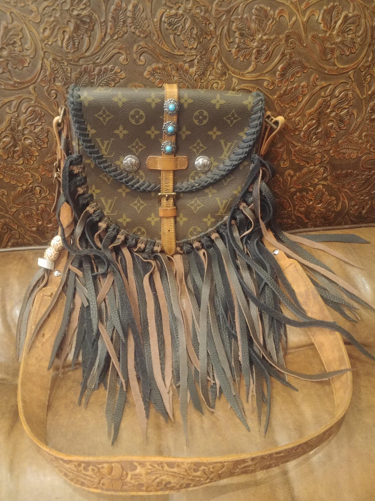 Big Turquoise Fringe Purse