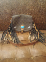 Turquoise Heart Fringe Purse