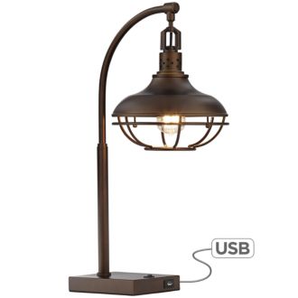 Metal Basket Table Lamp