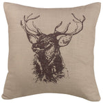 Elk Burlap Throw Pillow