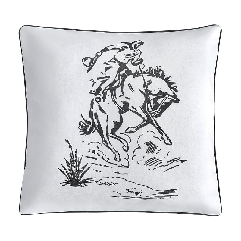 RANCH LIFE BRONC RIDER INDOOR/OUTDOOR PILLOW