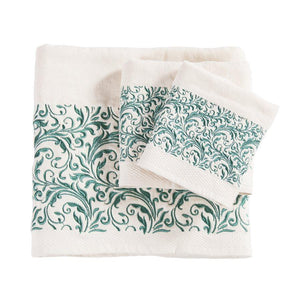 Turquoise Scroll Towel Set