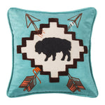 Turquoise Faux Suede Pillow