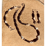 Polished Black Bone & Freshwater Pearl Jewelry