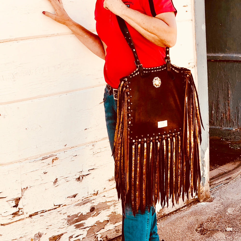 Buckled Buffalo Fringe Purse – Sierra Design Studio