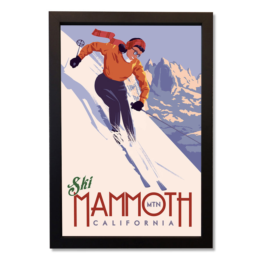 Vintage Mammoth Skier Wall Art