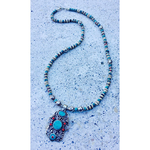 Turquoise & African Beads Necklace